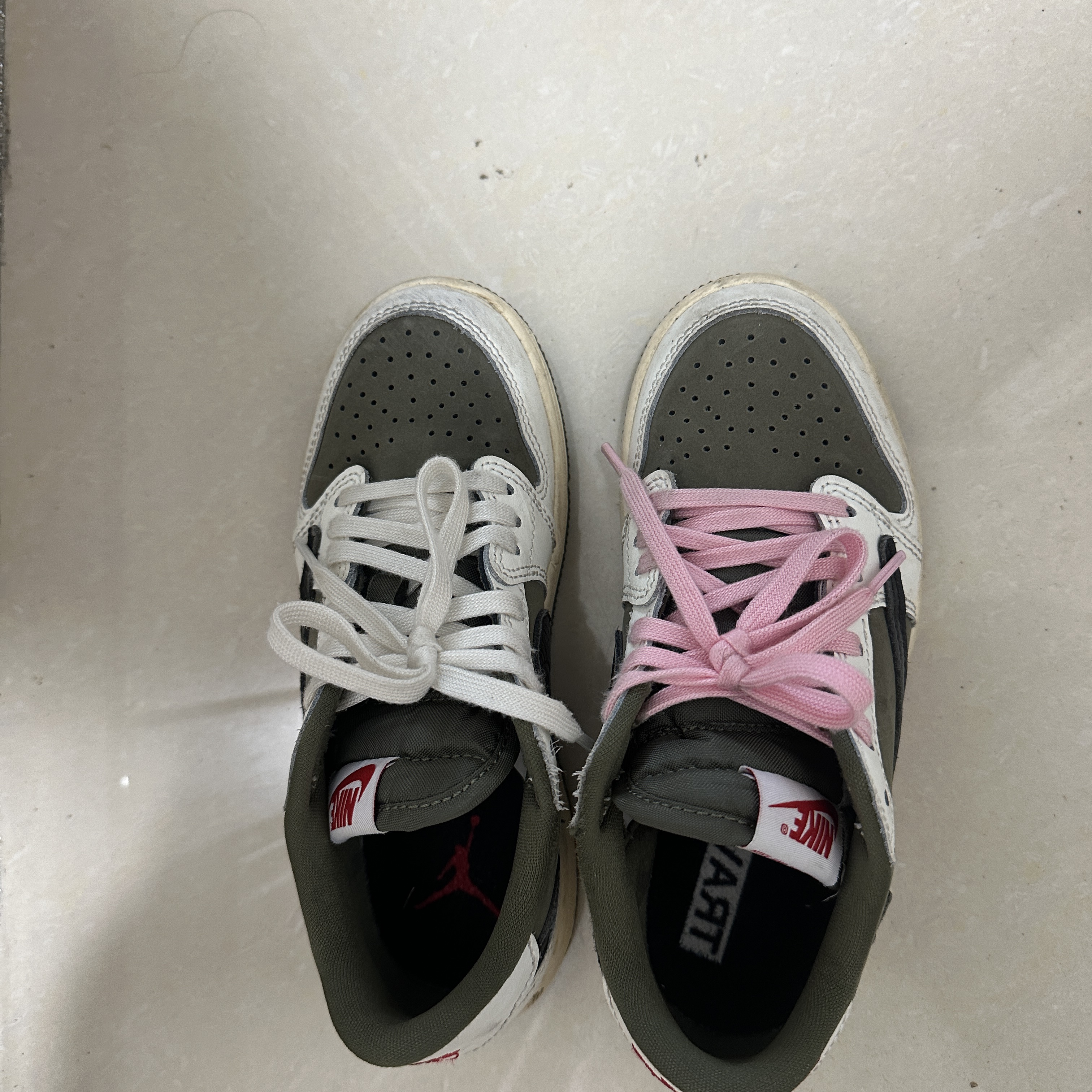 (PS) Jordan 1 x Travis Scott Retro Low OG SP Reverse Olive 착용 스타일