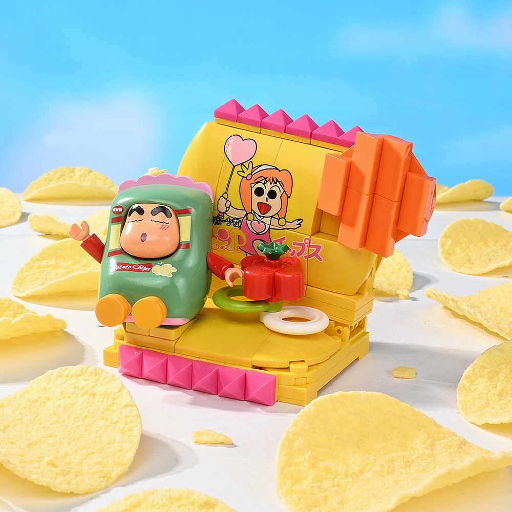 큐만 짱구 블럭 피규어 음식 시리즈 짱구의 모에피 새우칩(Qman Crayon Shin chan Block Figure Food Series Shin Chan's Moepi shrimp chips) - 3