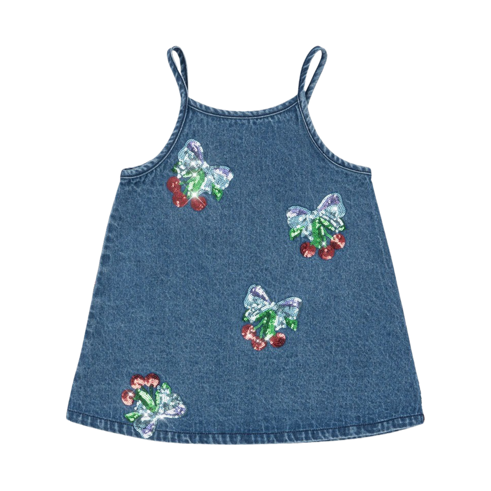 콩제슬래드 마고 스팽글 스트랩 드레스 체리(Konges Sløjd Magot Sequin Strap Dress Gots Amarena Sequin)