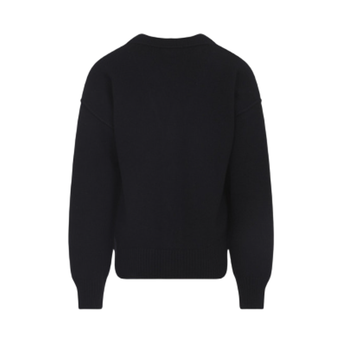 아미 빅 하트 로고 펠트 메리노 울 가디건 블랙 레드(AMI de Coeur Felted Merino Wool Cardigan Black Red) - 2