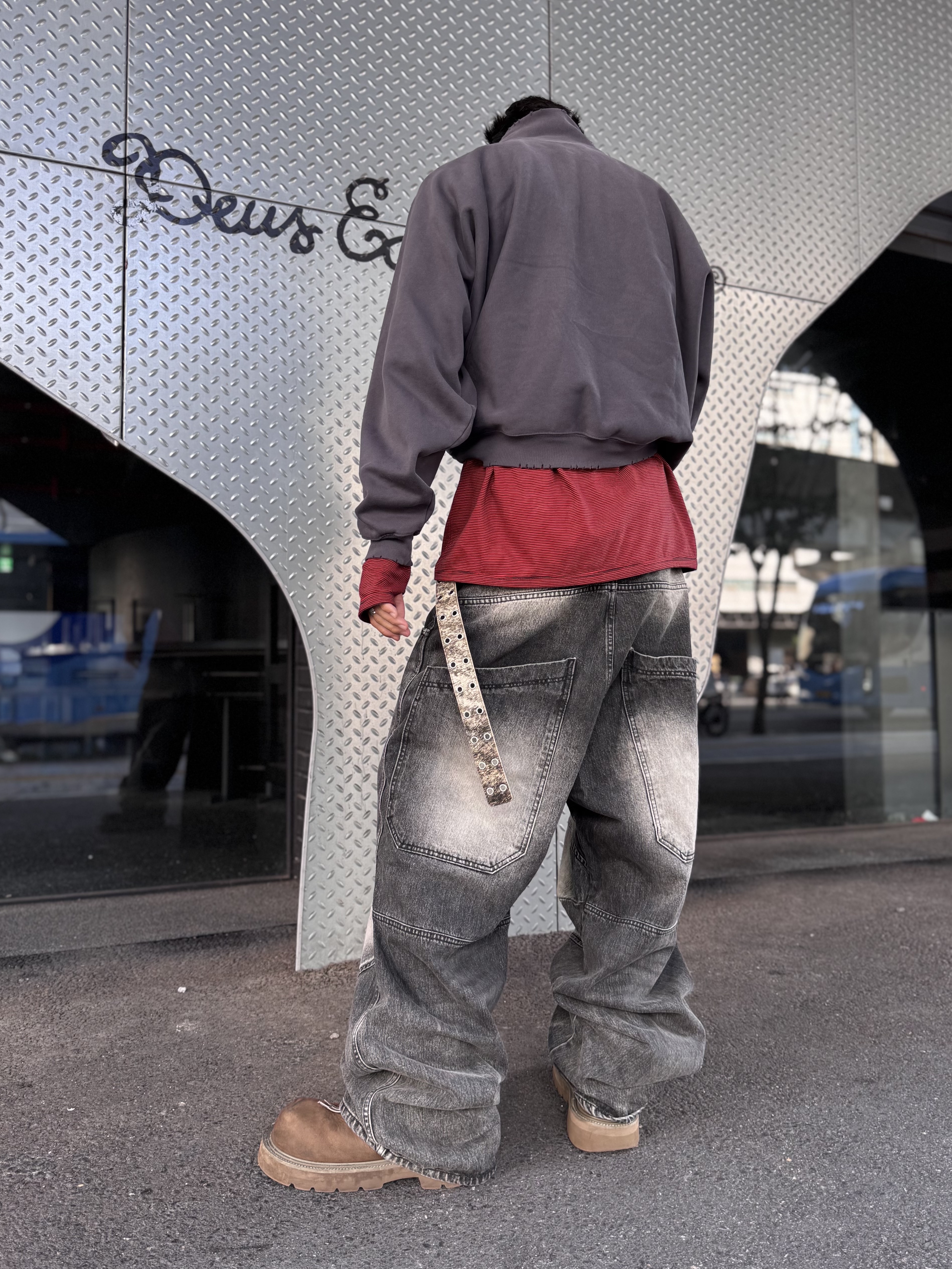 MJD 3D Knee Denim Pants Black, Oakley Plantaris Matte Black Frame Prizm Grey Lenses Regular Universal Fit 착용 스타일 - 3