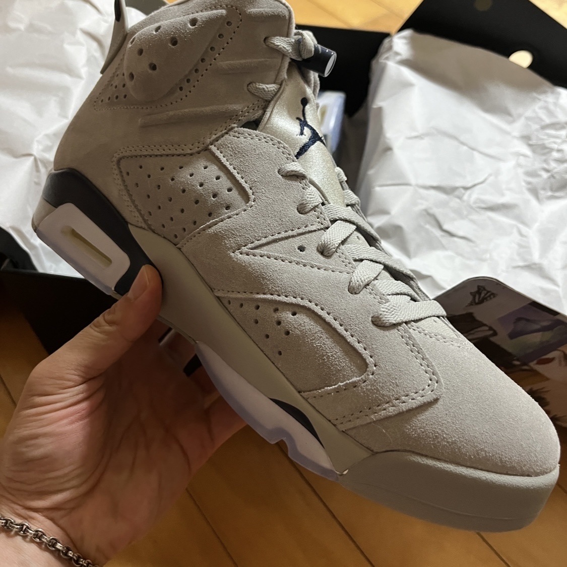 Jordan 6 Retro Magnet College Navy 착용 스타일 - 2
