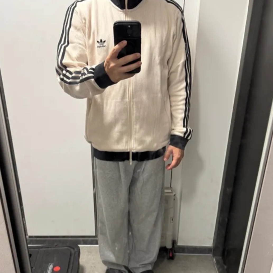 Adidas Waffle Beckenbauer Track Top Wonder White - KR Sizing 착용 스타일