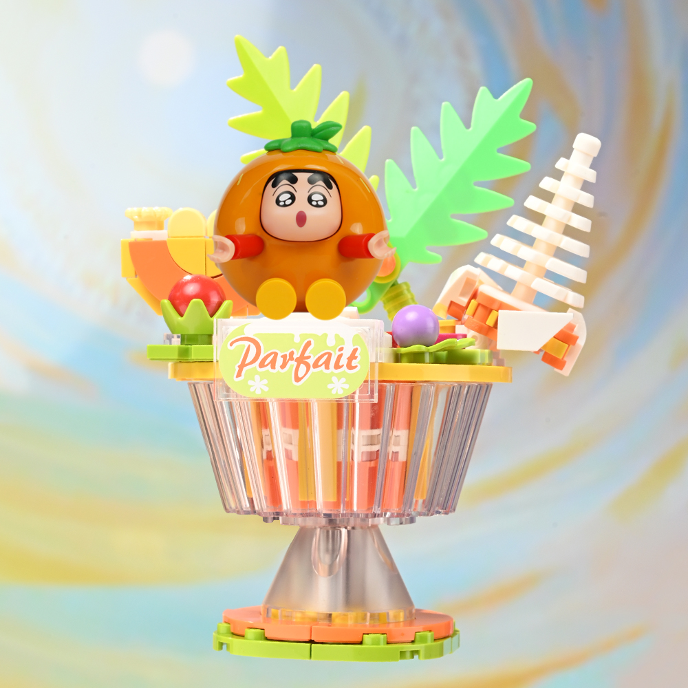 큐만 짱구 블럭 피규어 음식 시리즈 짱구의 오렌지 아이스크림(Qman Crayon Shin chan Block Figure Food Series Shin Chan's orange ice cream) - 3
