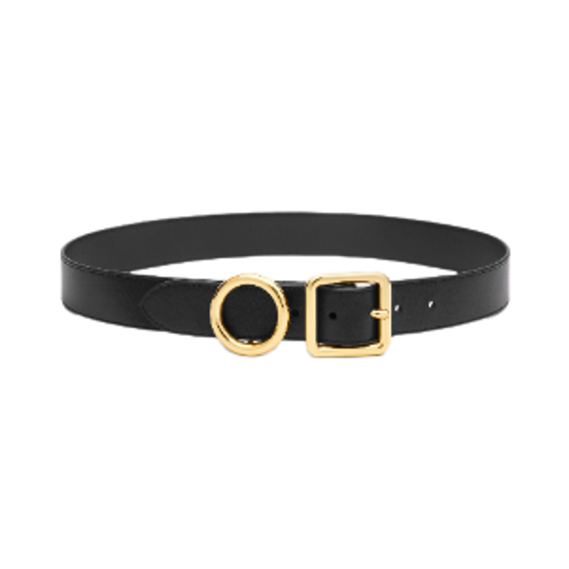(W) 자크뮈스 레갈로 서클 스퀘어 버클 벨트 블랙((W) Jacquemus Regalo Circle and Square Buckle Belt Black)