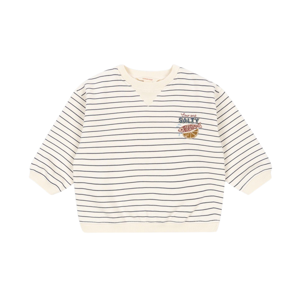 KS103671 CAPTAINS BLUE ANTIQUE Konges Sløjd Amio Sweat Shirt Ocs Captains Blue Antique White