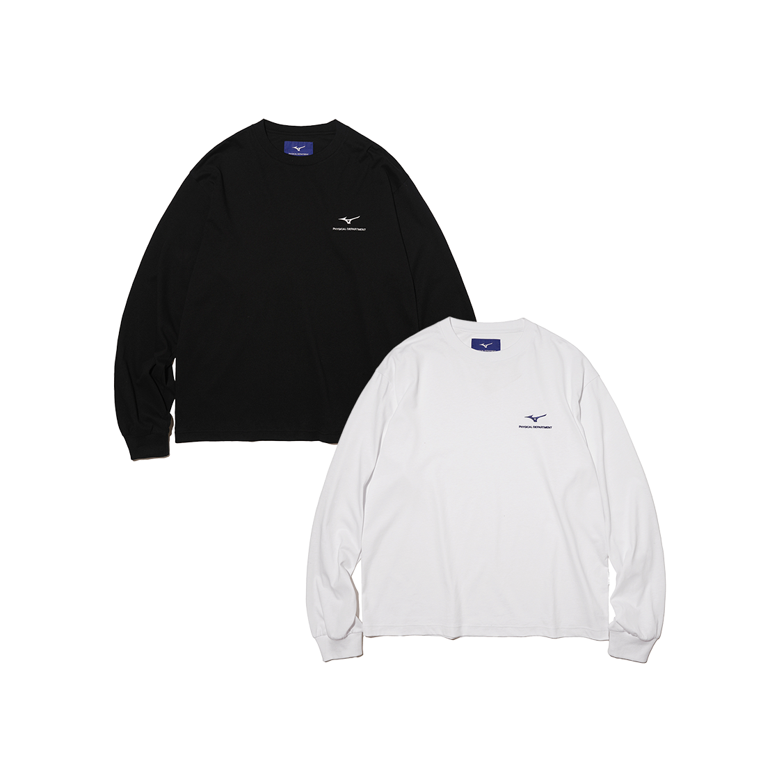 [2PACK] 피뎁트 X 미즈노 로고 티셔츠 화이트/블랙([Phyps Dept X Mizuno] [2PACK] Logo T-Shirt White/Black)