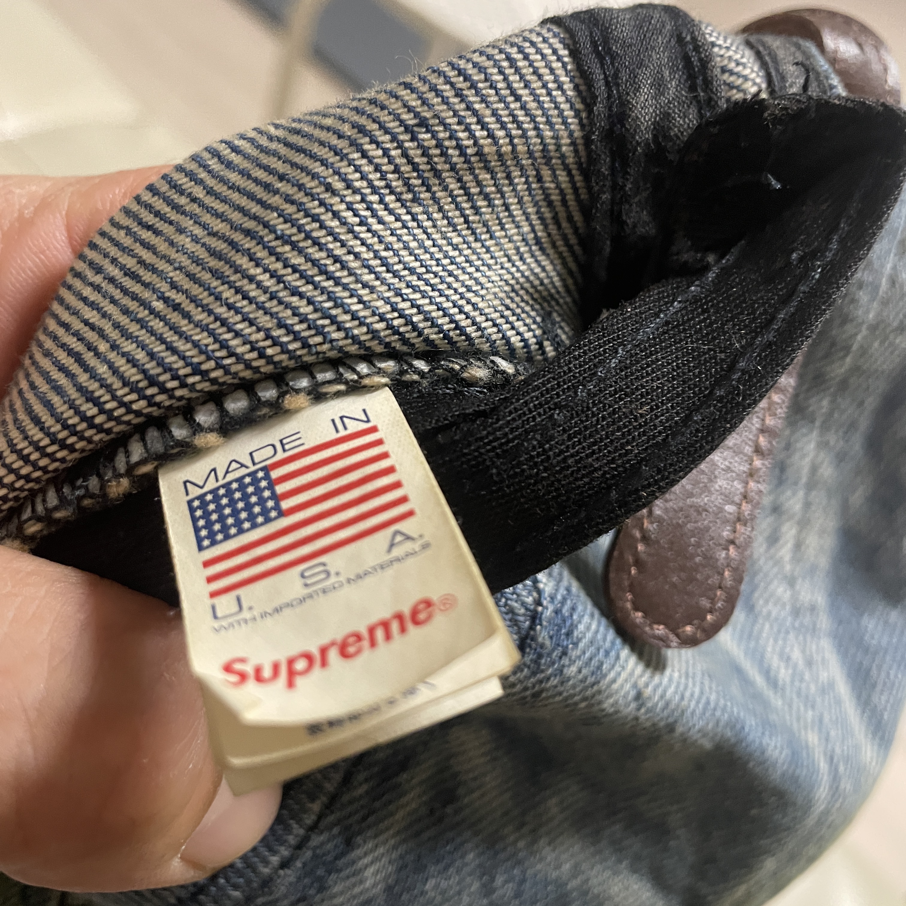 Supreme Washed Chino Twill Camp Cap Denim - 25FW, Supreme Washed Chino Twill Camp Cap Dirty Indigo - 24SS 착용 스타일 - 2