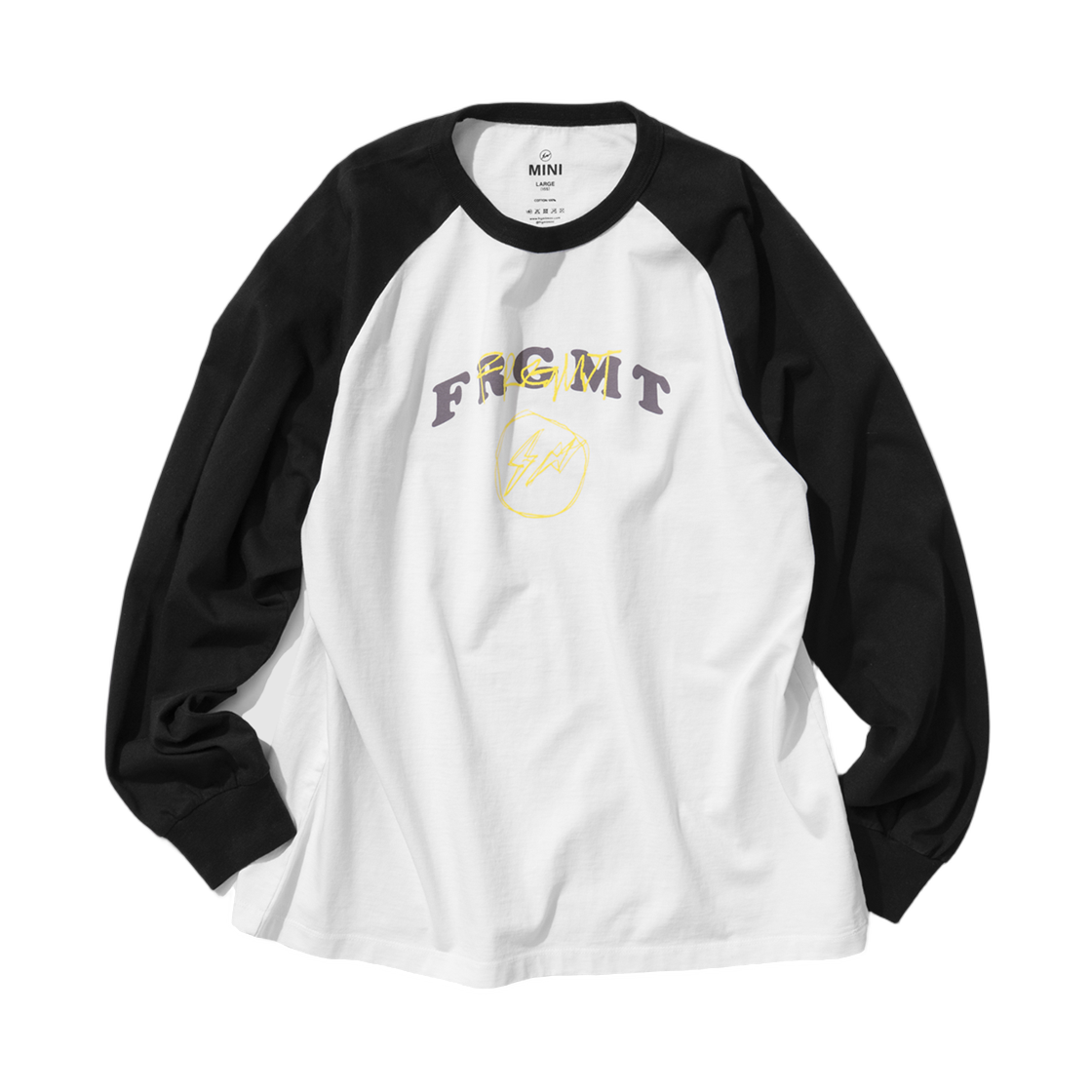 (키즈) 프라그먼트 미니 레글런 롱슬리브 티셔츠 블랙((Kids) Frgmt Mini Raglan LS T-Shirt Black)