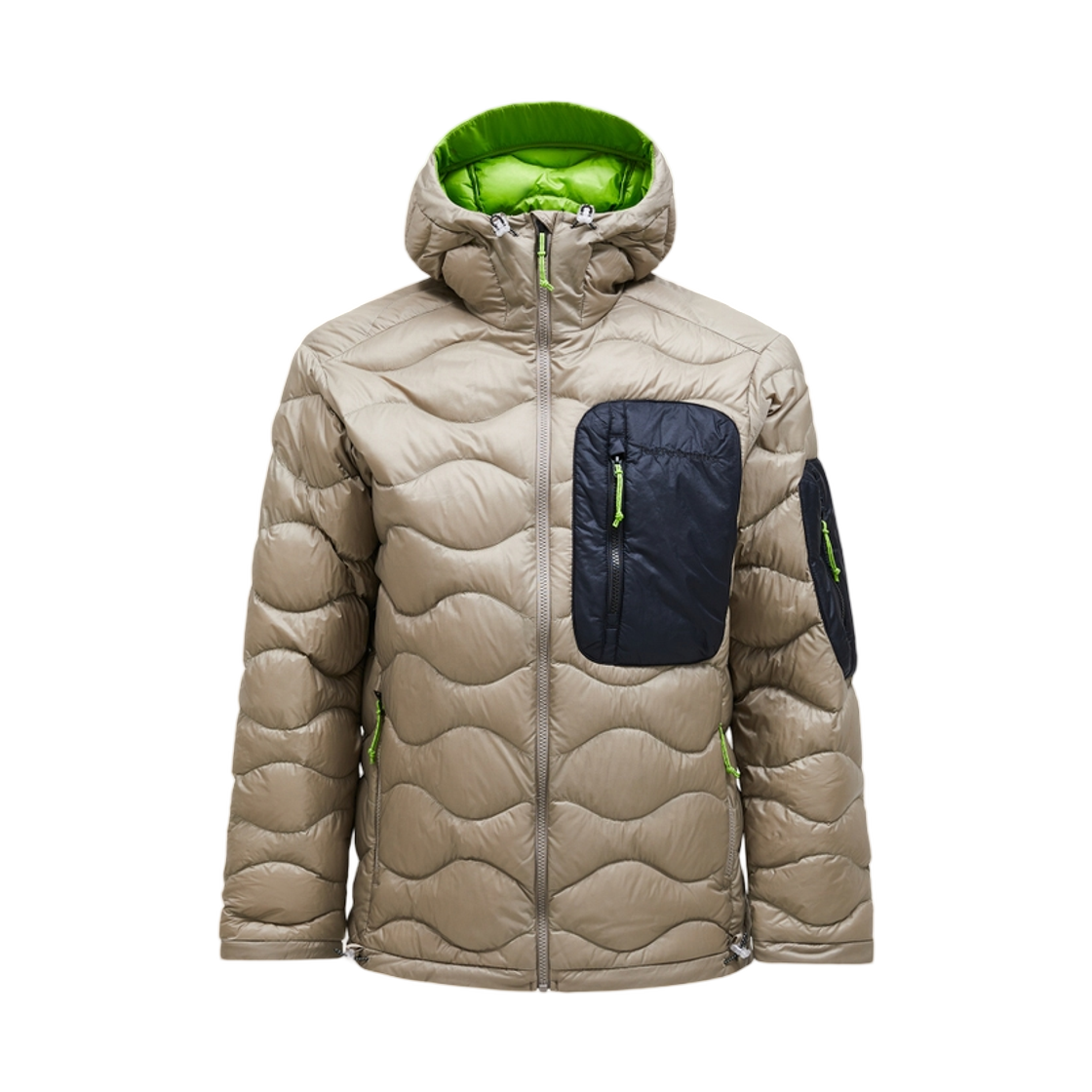 피크 퍼포먼스 힐리움 유틸리티 다운 후드 자켓 아비드 베이지 블랙(Peak Performance Helium Utility Down Hooded Jacket Avid Beige)