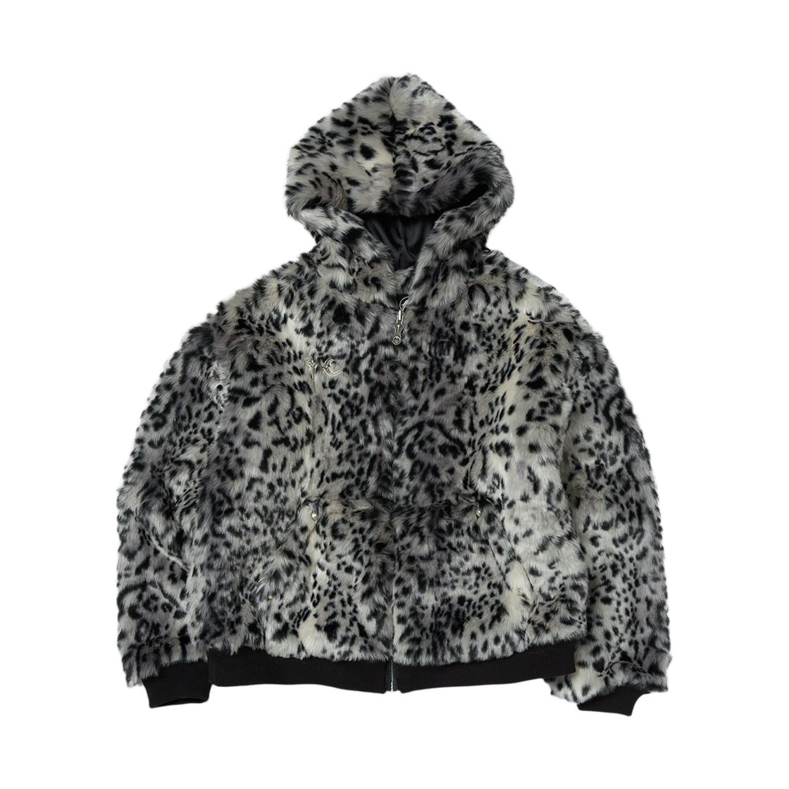 - Thug Club Leopard Fur Jacket White Black