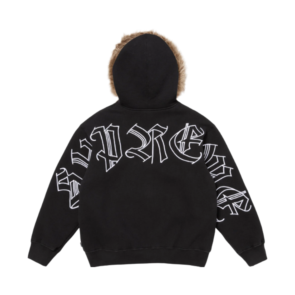 - Supreme Faux Fur Zip Up Hooded Sweatshirt Black - 25FW