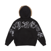 Supreme Faux Fur Zip Up Hooded Sweatshirt Black - 25FW