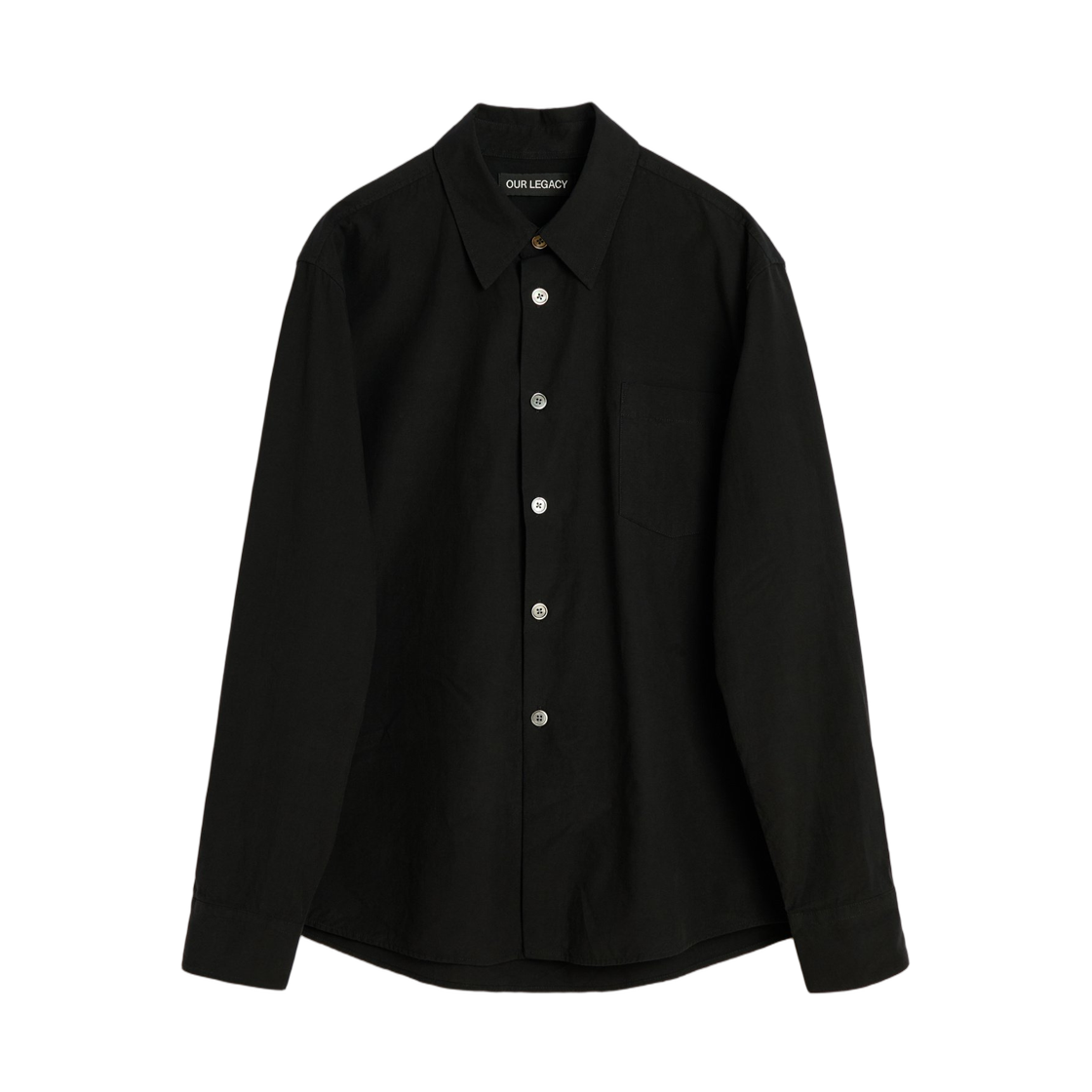 아워레가시 비욘드 셔츠 블랙 캐주얼 리퀴드 포플린(Our Legacy Beyond Shirt Black Casual Liquid Poplin) - 1