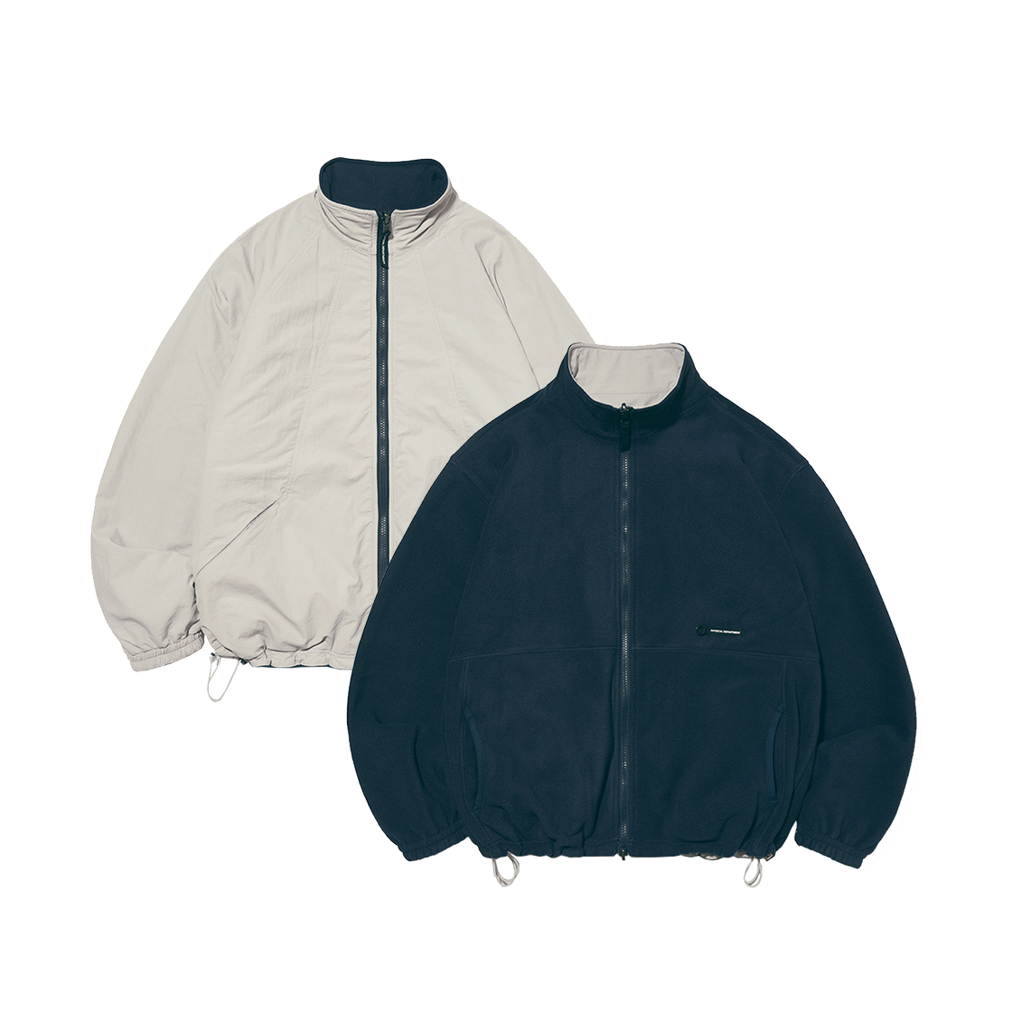 PFW1FJ301ALG Phyps Dept Reversible Fleece Jacket Navy/Light Gray