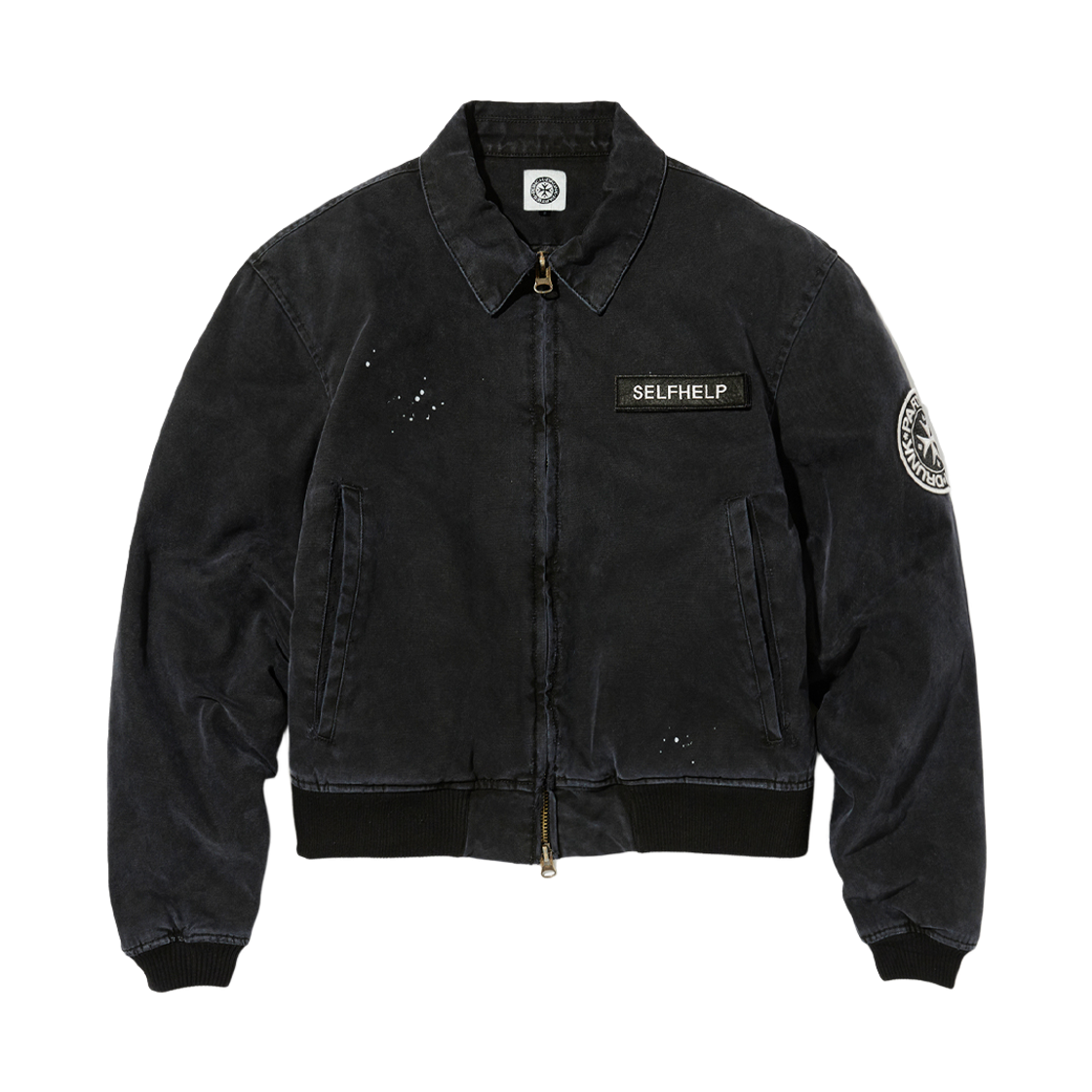 펀치 드렁크 파티즈 PCDP 워시드 페인트 워크 자켓 워시드 블랙(Punch Drunk Parties PCDP Washed Painted Work Jacket Washed Black)