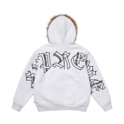 Supreme Faux Fur Zip Up Hooded Sweatshirt Ash Grey - 25FW