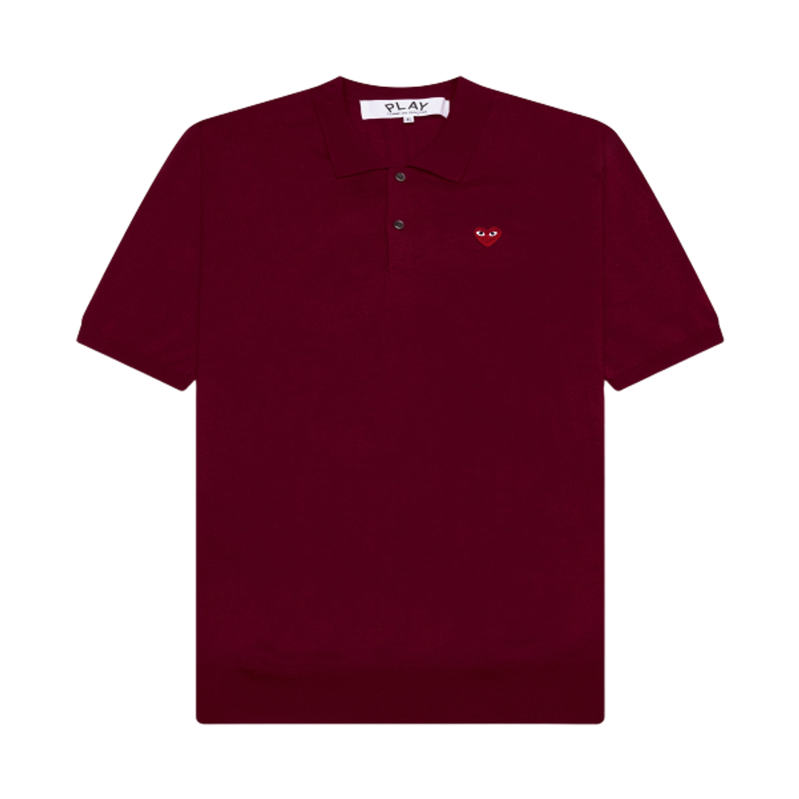 플레이 꼼데가르송 레드 하트 폴로 셔츠 버건디(Play Comme des Garcons Red Heart Polo Shirt Burgundy) - 1