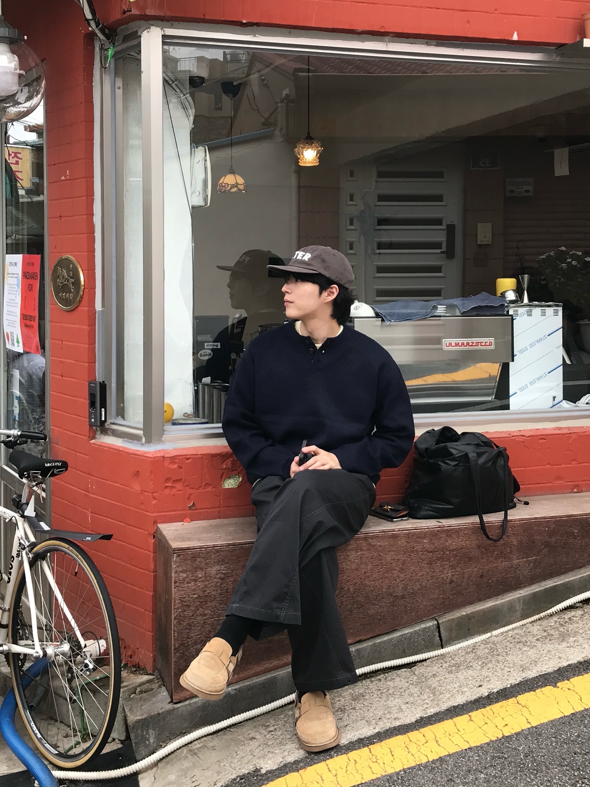 My Name is Peter 6-Panel Peter Cap Charcoal 착용 스타일 - 6