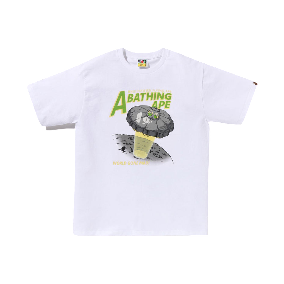 베이프 에이프 헤드 UFO 온 문 티셔츠 화이트(BAPE Ape Head UFO On Moon T-Shirt White) - 1