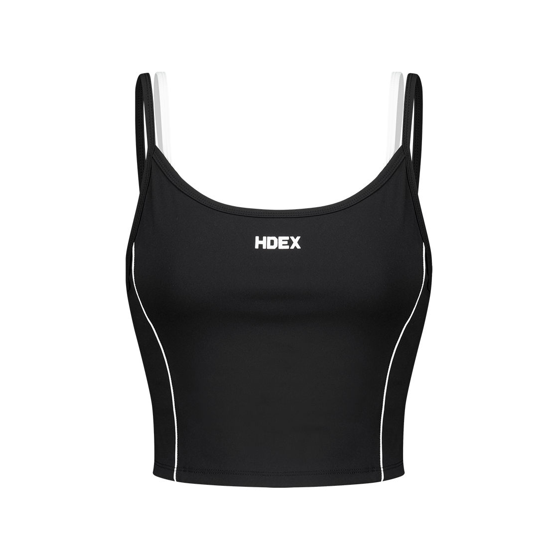 에이치덱스 우먼스 서포트 파이핑 레이어드 브라탑 블랙(HDEX Womens Support Piping Layered Bra Top Black) - 1