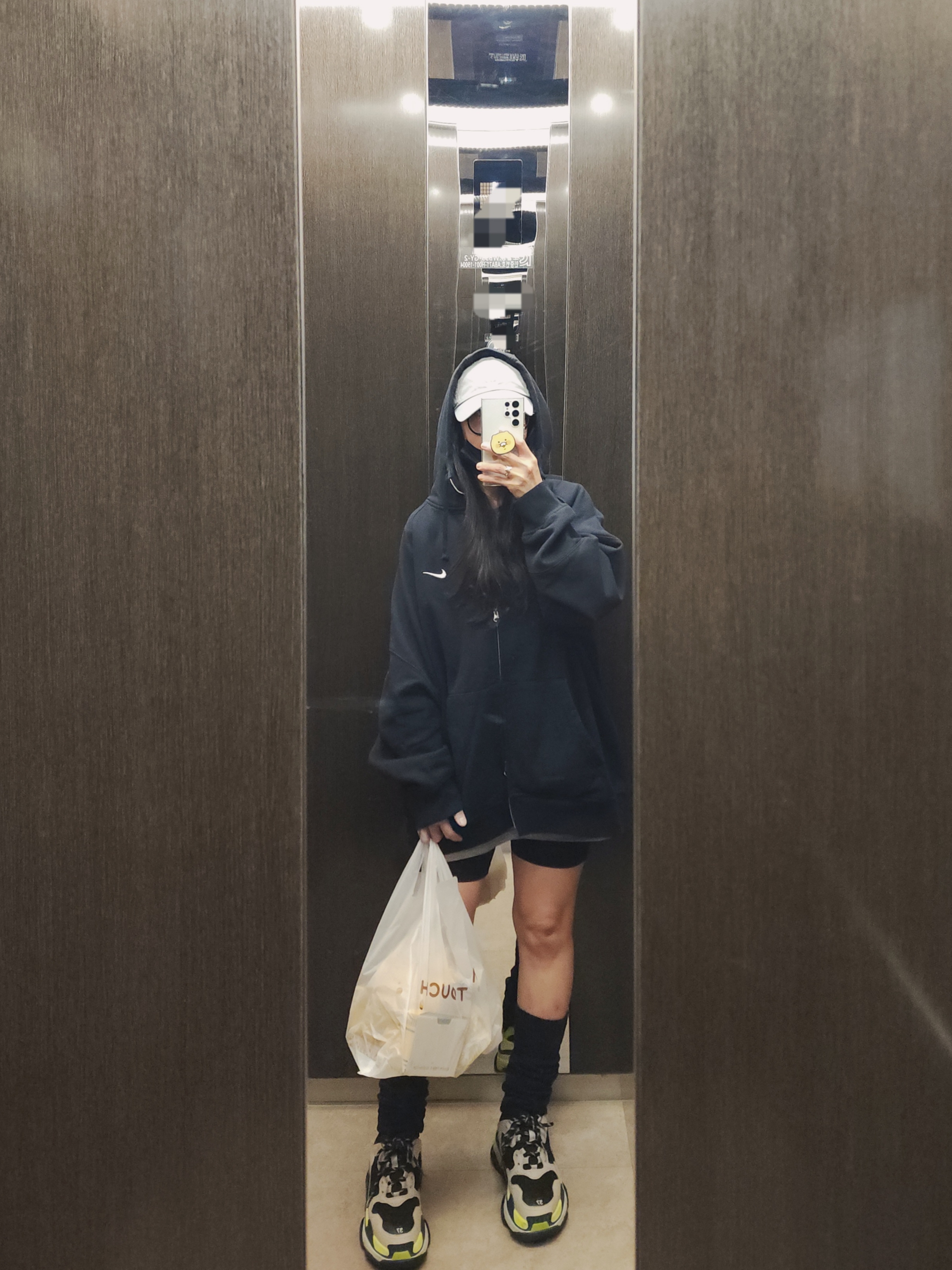 Supreme x Nike Zip Up Hooded Sweatshirt Black - 25SS, Nike Heritage 86 Futura Washed Cap Particle Grey 착용 스타일