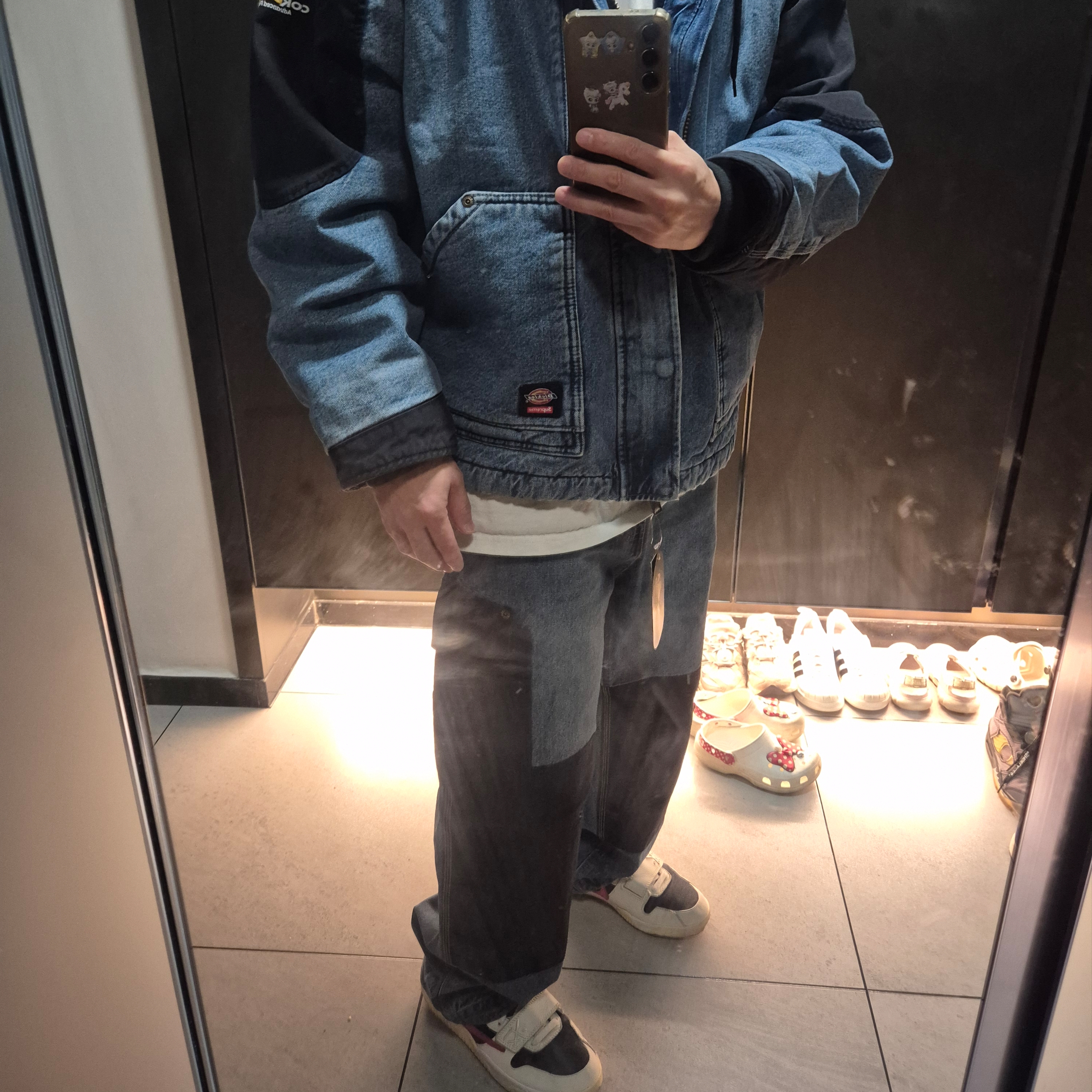 Supreme x Dickies Cordura Hooded Work Jacket Denim - 25FW 착용 스타일 - 6