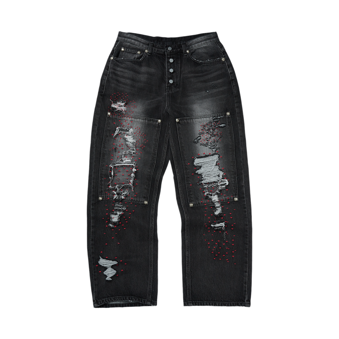 떠그 클럽 빈티지 더블 니 팬츠 블랙(Thug Club Vintage Double Knee Pants Black)