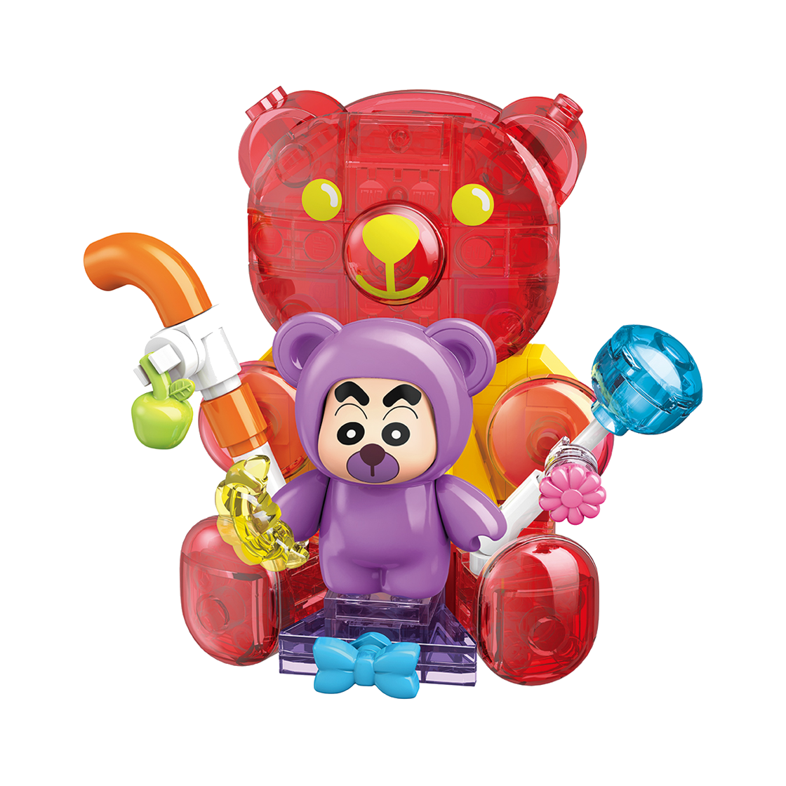 큐만 짱구 블럭 피규어 음식 시리즈 짱구의 곰돌이 캔디(Qman Crayon Shin chan Block Figure Food Series Crayon Shin Chan's Bear candy)