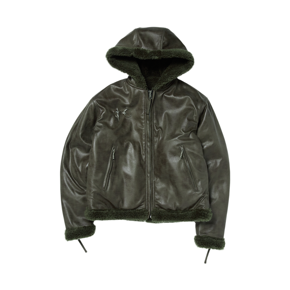 - Thug Club TC Reversible Shearling Jacket Khaki