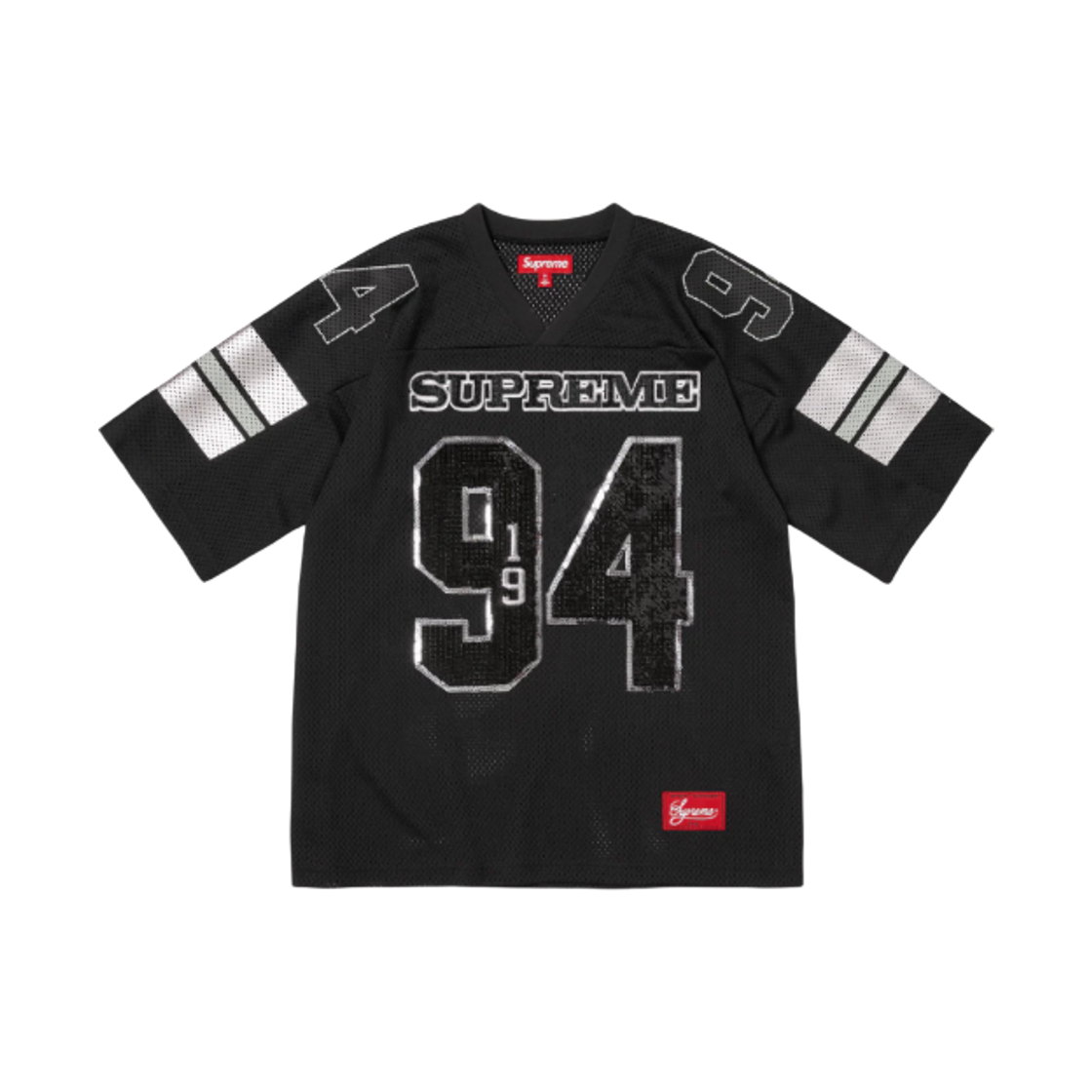 슈프림 시퀸 풋볼 저지 블랙 - 25FW(Supreme Sequin Football Jersey Black - 25FW)