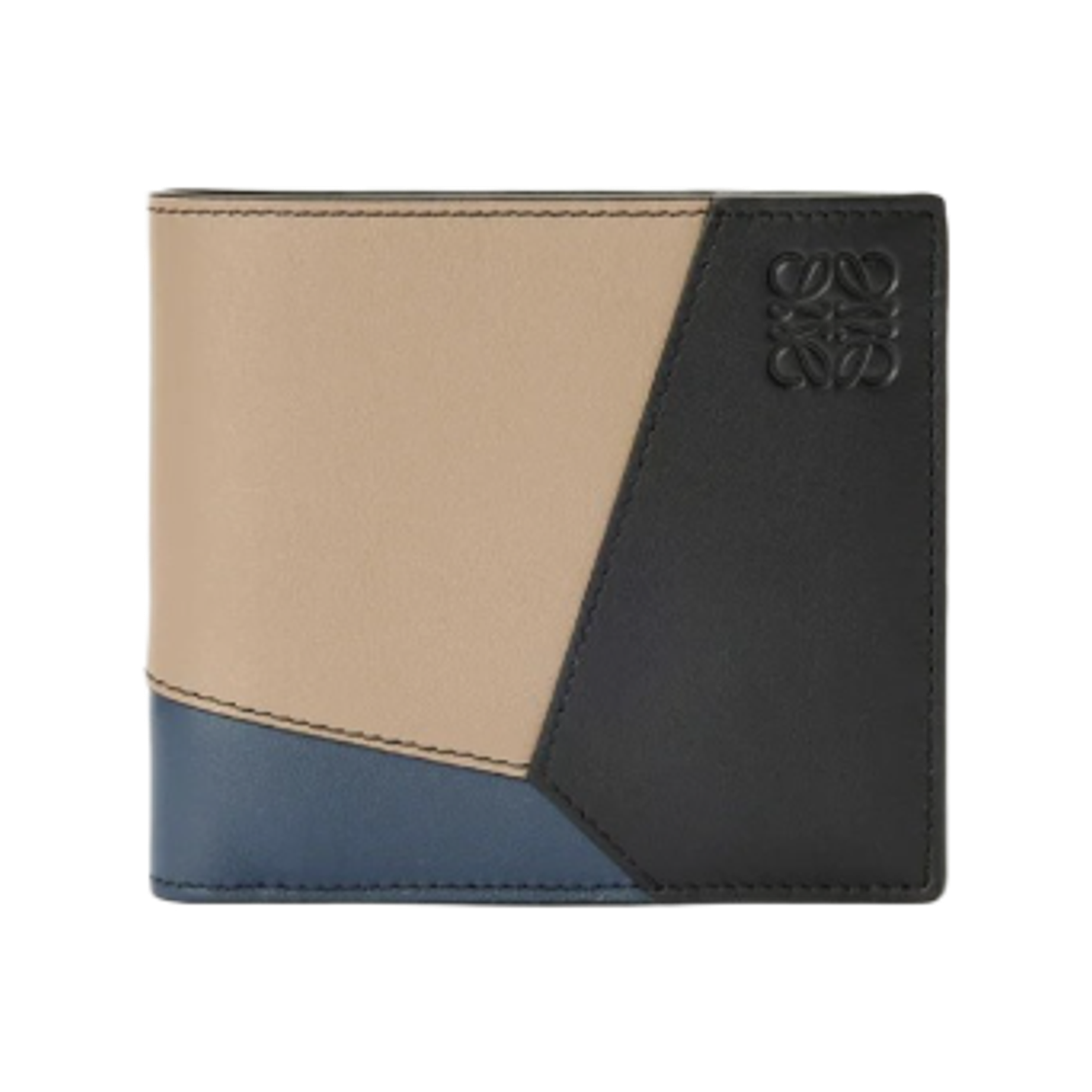 C510302X17-6928 Loewe Puzzle Bifold Wallet in Classic Calfskin Indigo Dye Corda