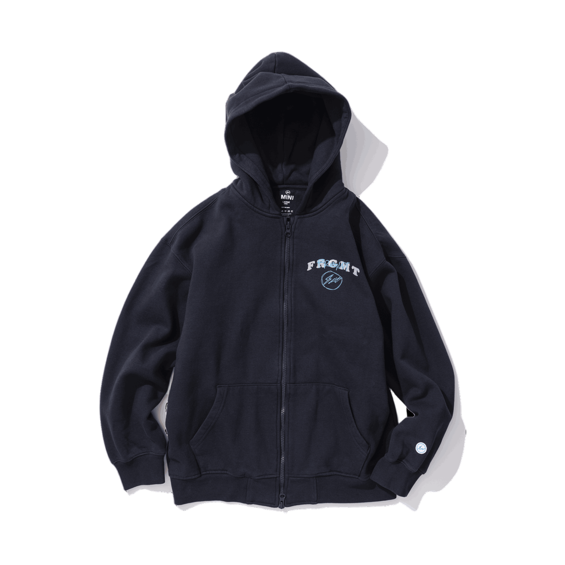 (키즈) 프라그먼트 미니 미니 로고 집업 후드 네이비((Kids) Frgmt Mini Mini Logo Zip Up Hoodie Navy)