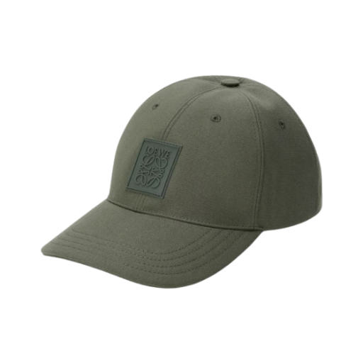 K820358X88-4160 Loewe Patch Cap in Canvas Khaki Green