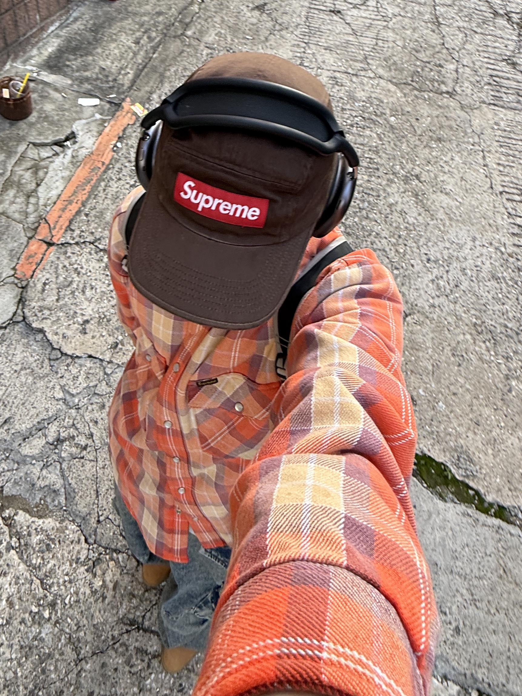 Timberland Premium 6 inch Waterproof Boot Wheat Nubuck - Medium, Supreme Quilted Flannel Snap Shirt Orange - 24SS 착용 스타일 - 7