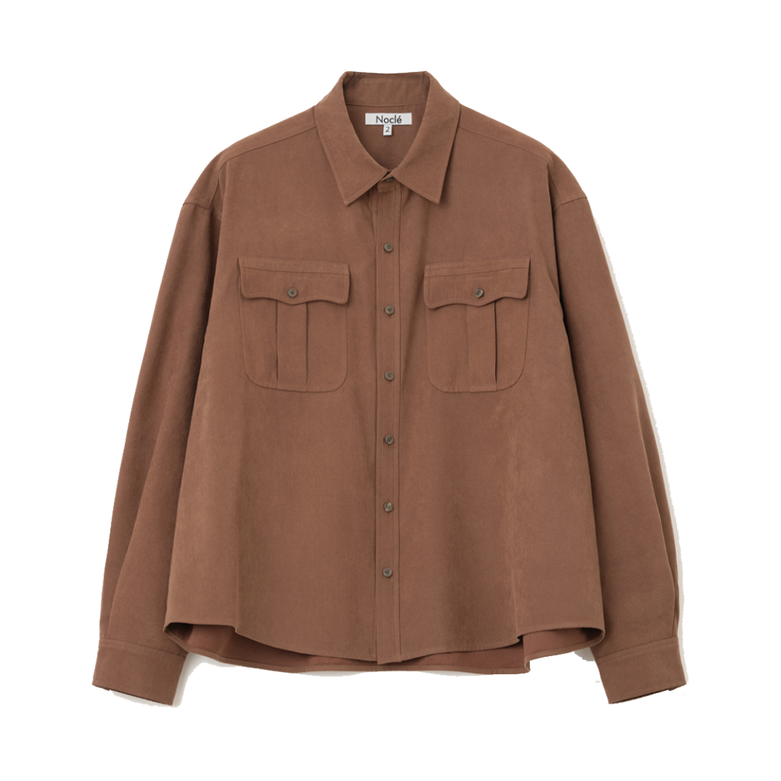 노클 레트 스웨이드 셔츠 브라운