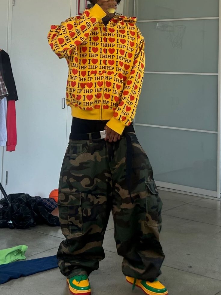 Nike x Lil Yachty Us Force 1, Carhartt WIP Clip Belt Chrome Black 착용 스타일 - 2