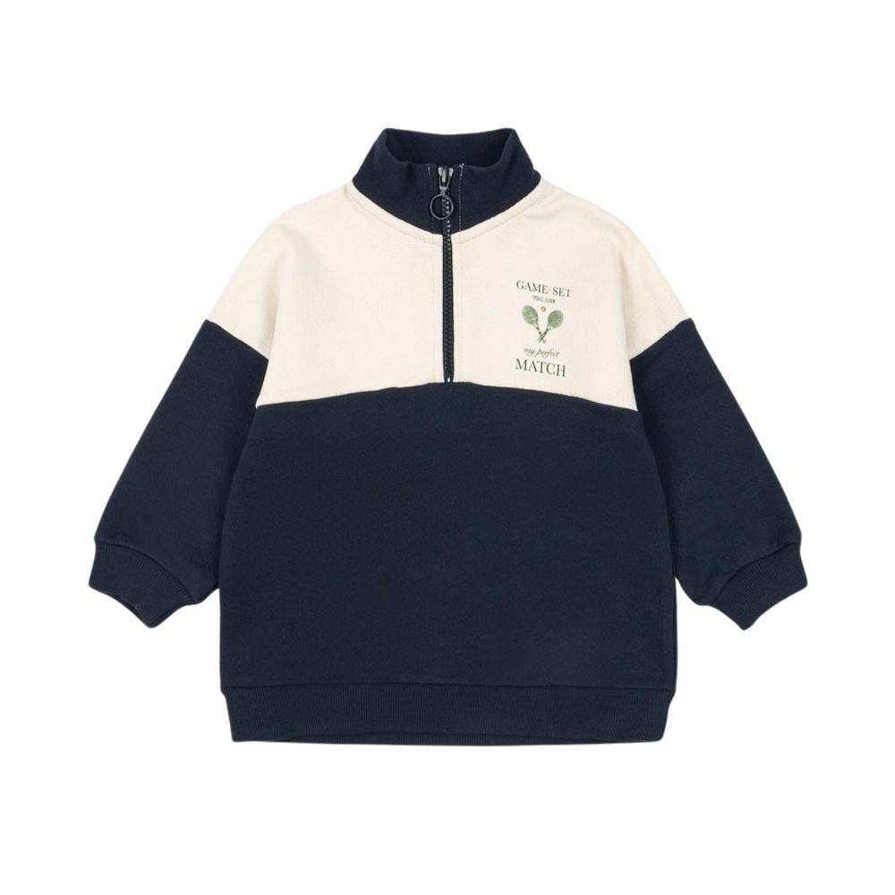 콩제슬래드 루피 루 하프 집업(Konges Sløjd Loupy Lou Half Zip Sweat Ocs Total Eclipse)