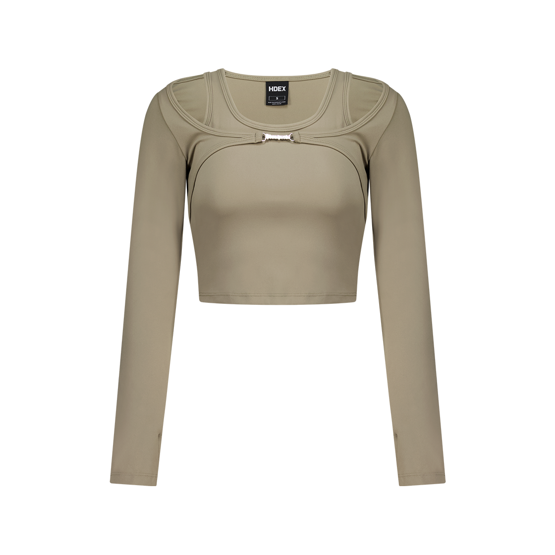 에이치덱스 우먼스 서플 레이어드 롱 슬리브 토프(HDEX Womens Supple Layered Long Sleeve Taupe) - 1