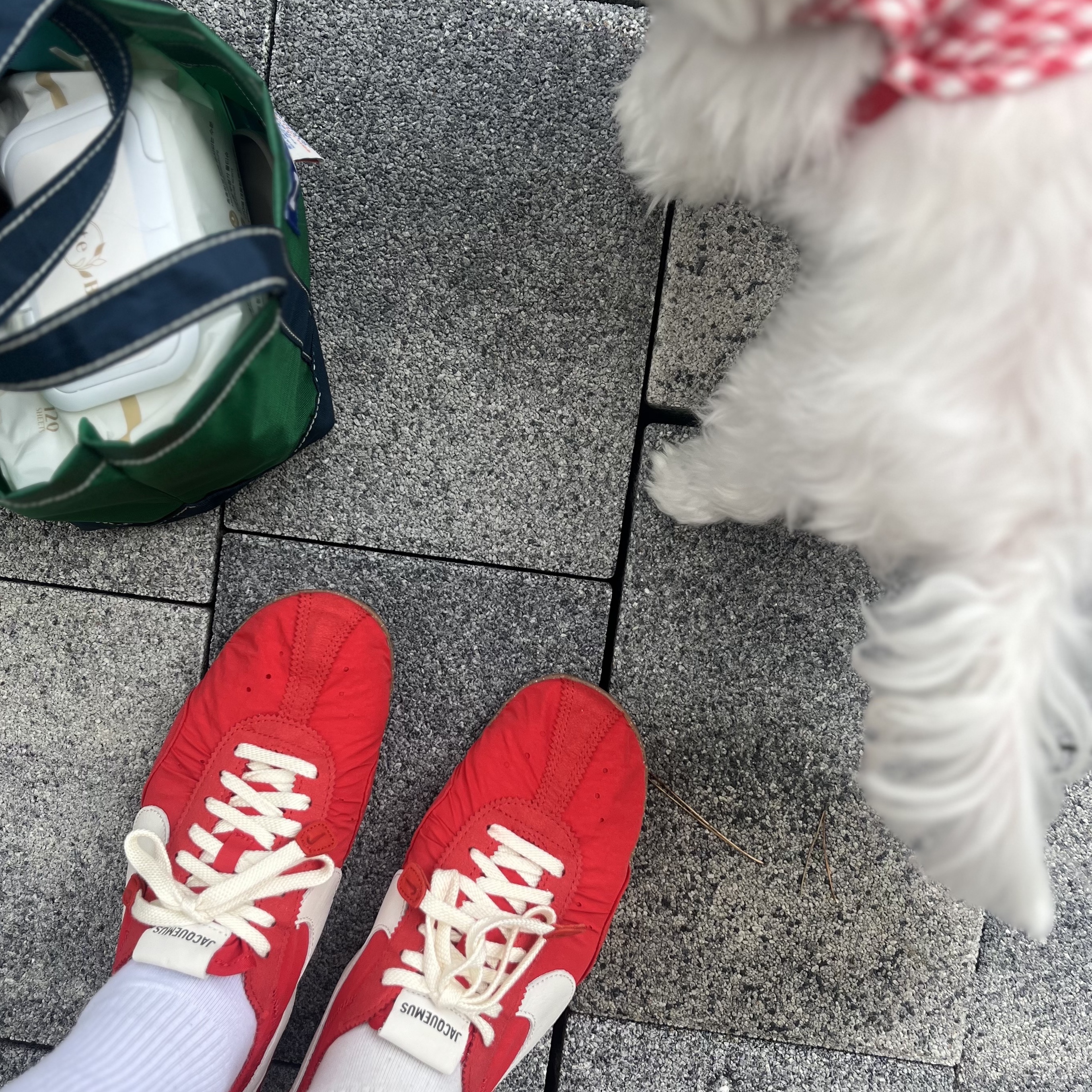 Nike x Jacquemus Moon Shoe SP University Red and Bicycle Yellow 착용 스타일