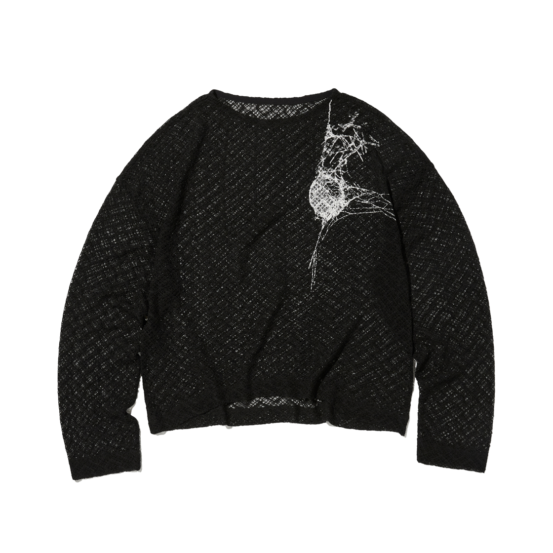 PDP252LS02CBK Punch Drunk Parties Spider Mesh Knit BLACK