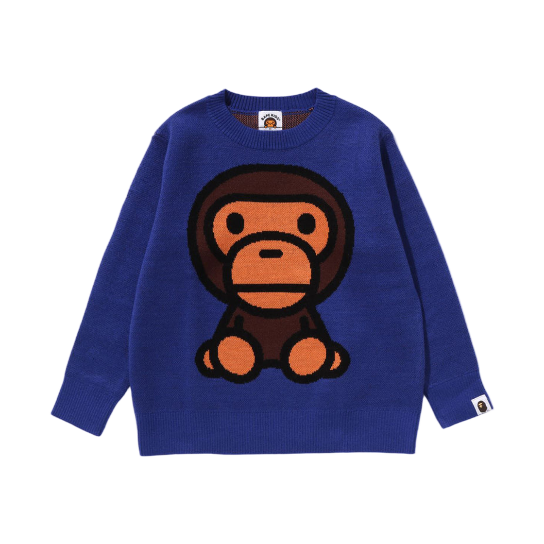 (키즈) 베이프 베이비 마일로 니트 스웨터 블루((Kids) BAPE Baby Milo Knit Sweater Blue) - 1