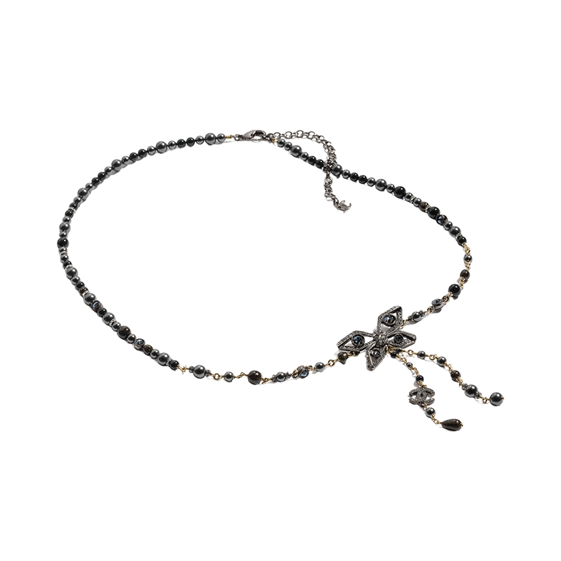 샤넬 체인 벨트 메탈 글래스 펄 스트라스 & 루테늄 골드 멀티컬러(Chanel Chain Belt Metal Glass Pearls Strass & Ruthenium Gold Multicolor) - 1