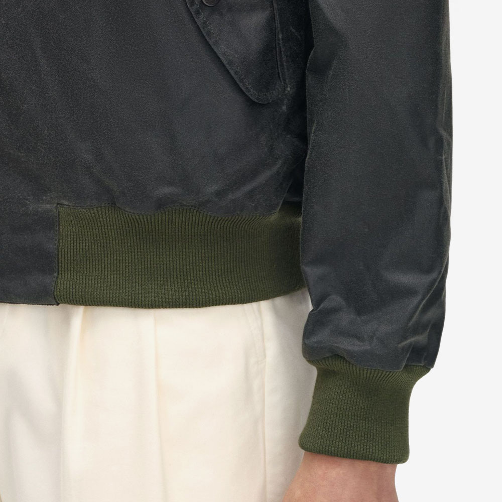 프레드 페리 메이드 인 잉글랜드 왁스 해링턴 재킷 다크그린(Fred Perry Made in England Waxed Harrington Jacket Dark Green) - 5