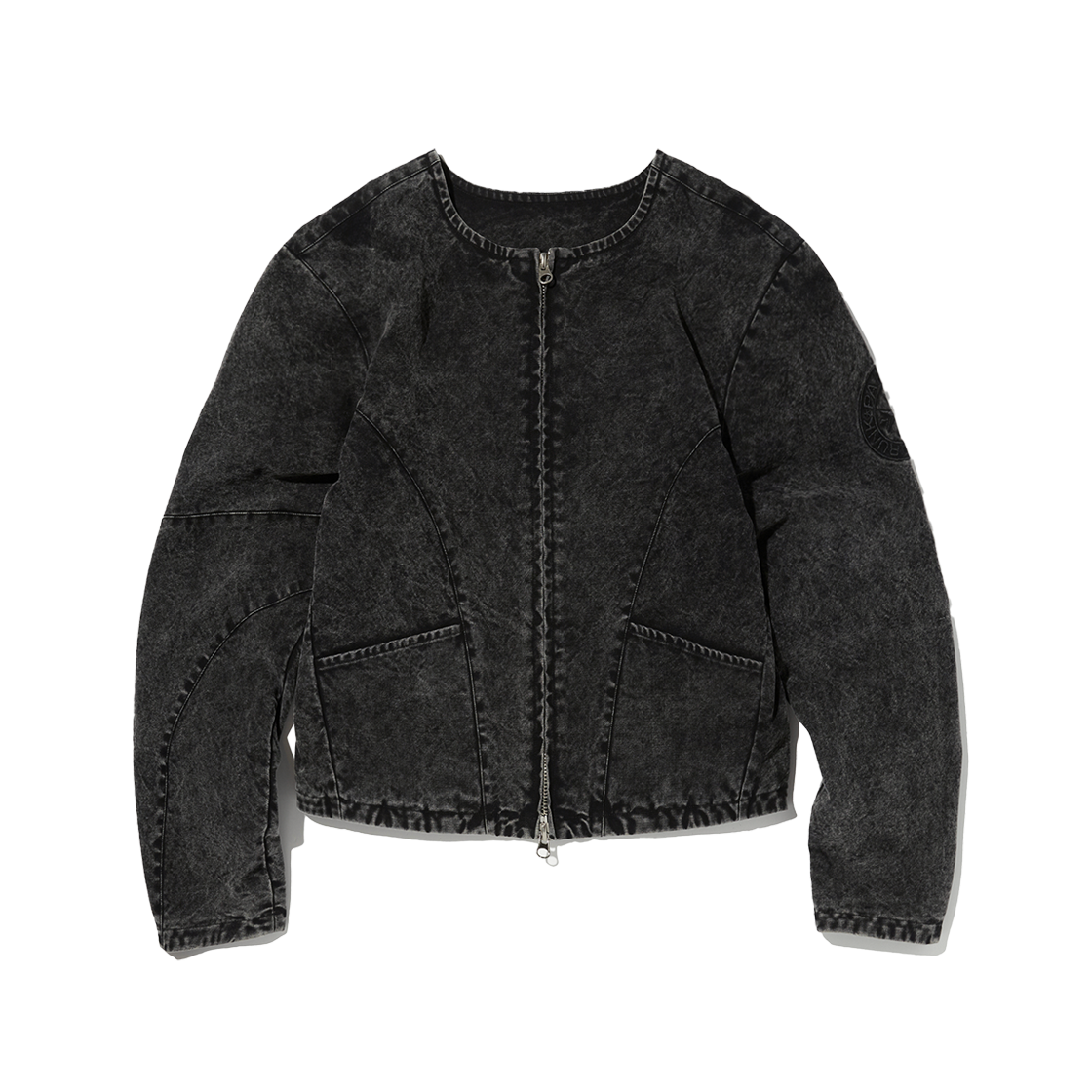 PDP252JK01CWB Punch Drunk Parties PCDP Campaign Crop Jacket WASHED BLACK