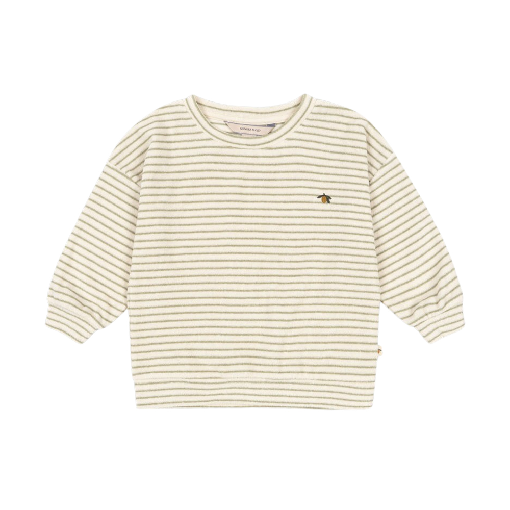 콩제슬래드 이티 스웻 셔츠 레몬 스트라이프(Konges Sløjd Itty Sweat Shirt Gots Tea Stripe)