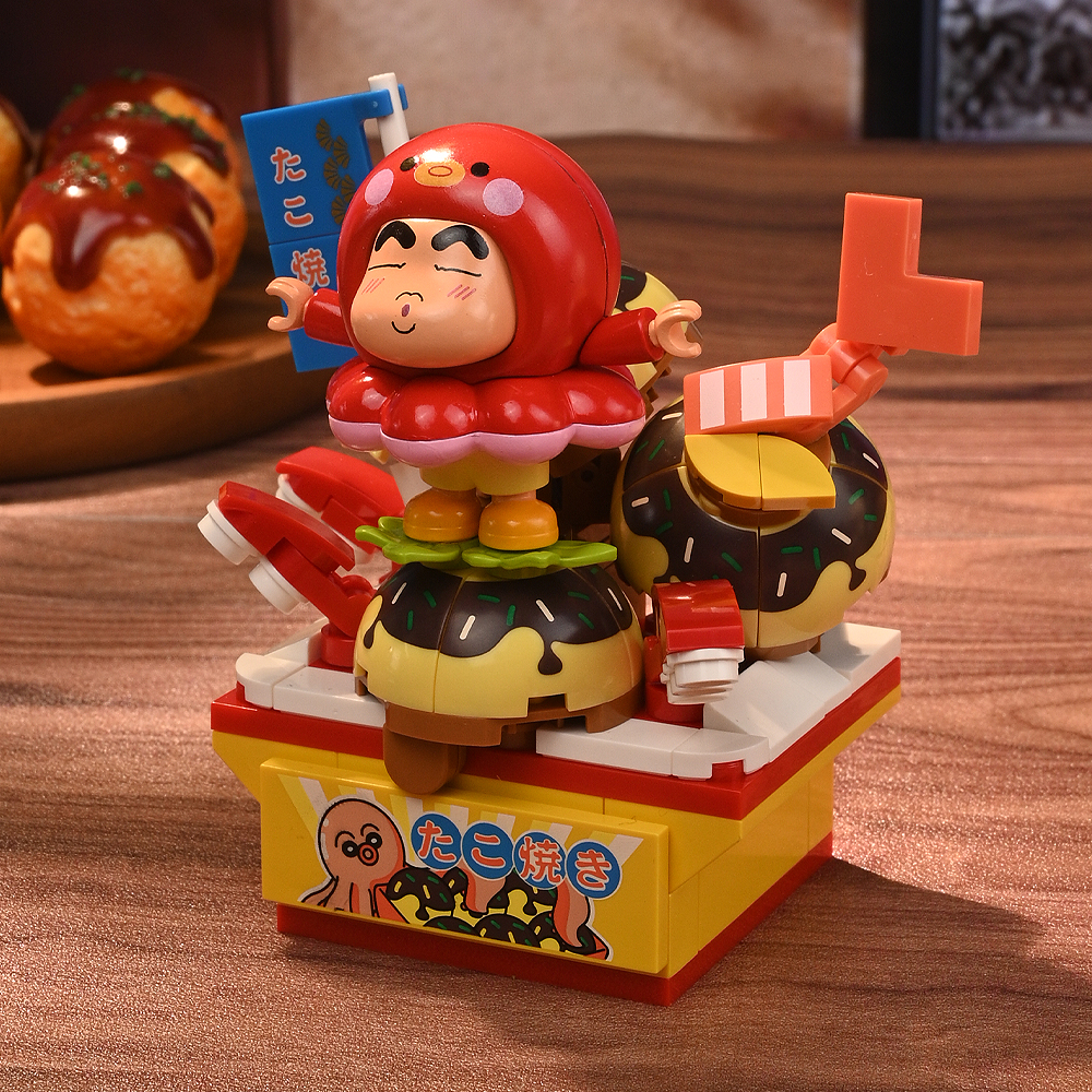 큐만 짱구 블럭 피규어 음식 시리즈 짱구의 타코야키(Qman Crayon Shin chan Block Figure Food Series Shin Chan's Takoyaki) - 3