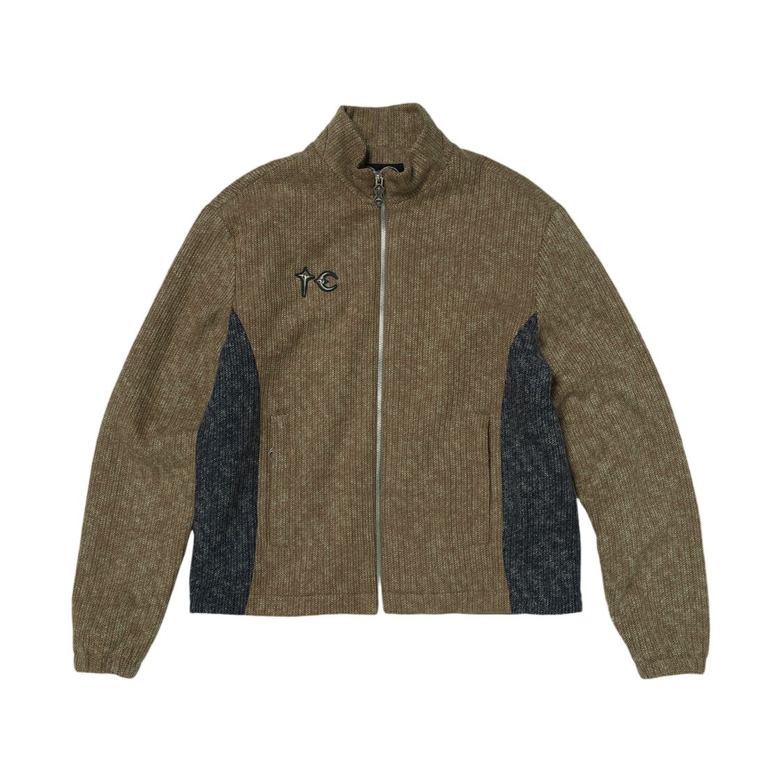 떠그 클럽 데빌 피스 패치 니트 자켓 브라운(Thug Club Devil Peace Patch Knit Jacket Brown)