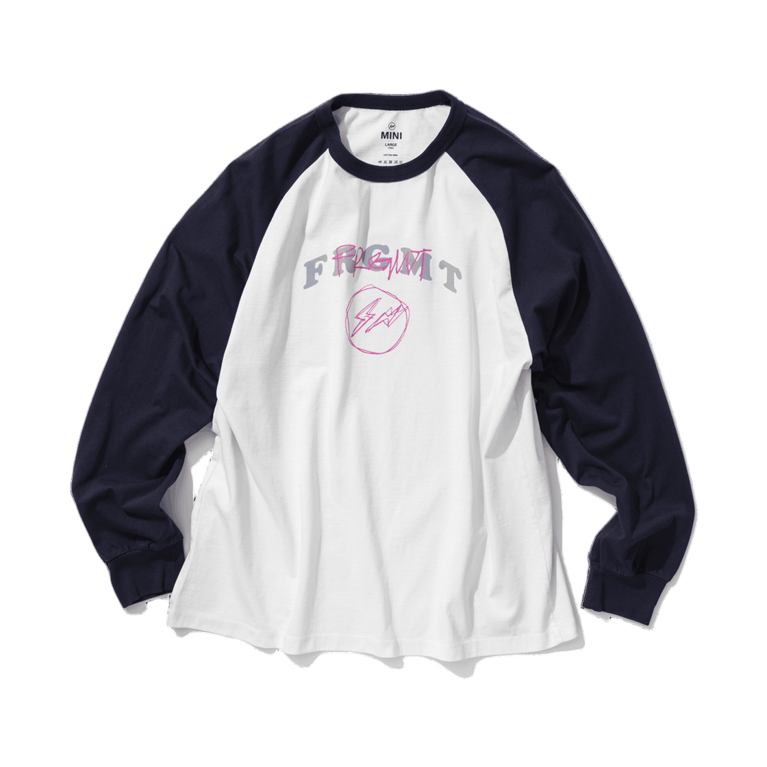 (키즈) 프라그먼트 미니 레글런 롱슬리브 티셔츠 네이비((Kids) Frgmt Mini Raglan LS T-Shirt Navy)