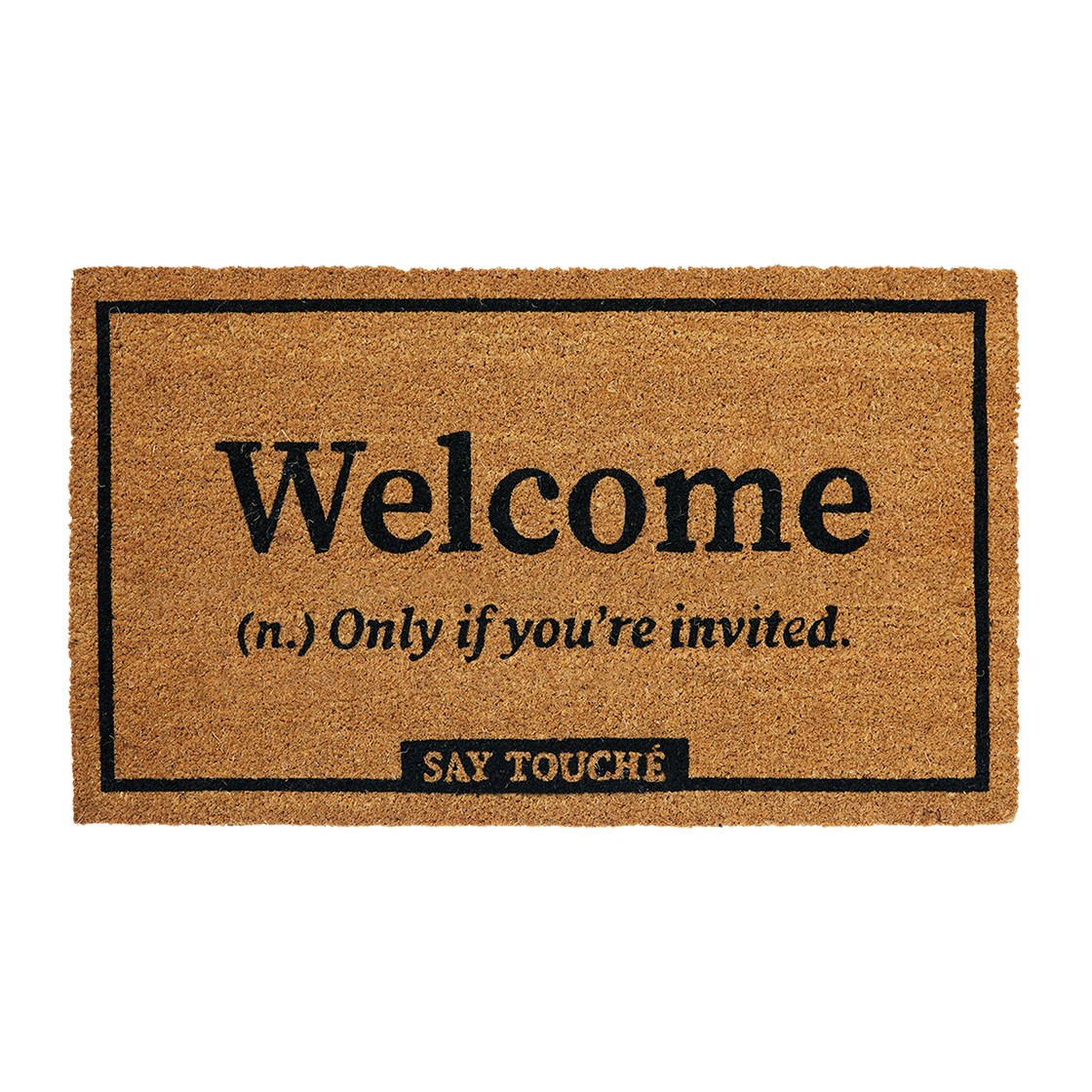 _SAYTOUCHE37 Say Touche Welcome Mat Camel